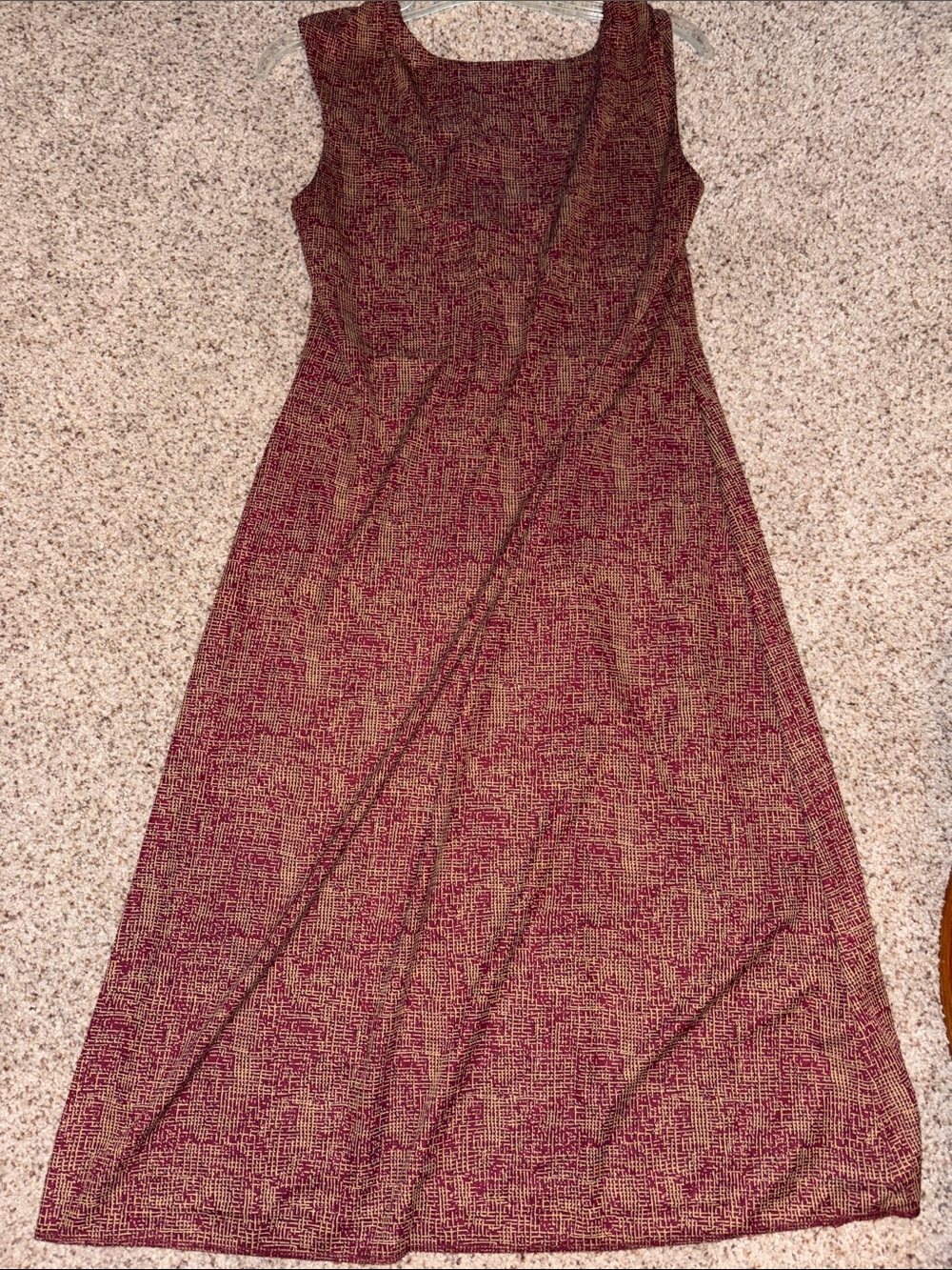 Ralph Lauren Raspberry & Gold A-Line dress